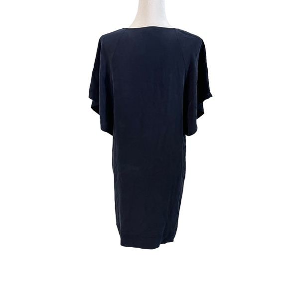 Calypso St. Barth Silk Navy Shift dress tunic with flutter sleeves & pockets - Picture 7 of 7